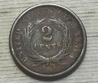 1864 Two Cent Piece   2 Cents Large Motto Free Usa Shipping 2c Civil War Era