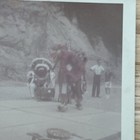Old Vintage Square Color Photo Native American Indian Chief Dancers Tourist Stop