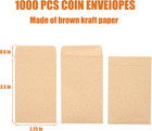 Budgenix  1 1000 Pcs Small Coin Envelopes 2 25  X 3 5  With Gummed Flap  Brown K
