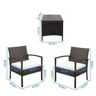 3pcs Outdoor Patio Wicker Furniture Sets Bistro Set Wicker Conversation Sets