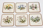 Vtg 6 Pimpernel Traditional Coasters  Floral Bouquet Cork Back Flowers 6 From Uk