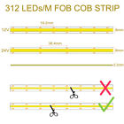 10m Cob Led Strip Light Dimmable 312led m High Density 12v 24v Flexible Led Tape