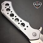 12  Giant Tactical Assisted Open Pocket Knife Cleaver Razor Folding Blade Silver