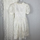 Vintage Jessica Mcclintoch 80s Regal Lace Beaded Bridal Gown   Flower Girl Dress