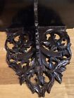 Vintage Carved Mahogany Wood Shelf  