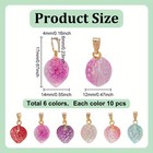 1set 6pcs 6 Colors Two Tone Transparent Spray Painted Glass Pendants With Iron
