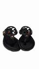 Women   s 7 5 Brand New Tory Burch Black Patent Leather Thong Sandals New With Box