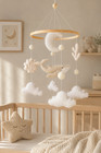 Whale Baby Mobile  Ocean Nursery Decor  Neutral Crib Mobile  Handmade Felt Whale