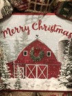 Farmhouse      Merry Christmas Barn Wreath Burlap Deco Mesh 22  X 22  Awesome