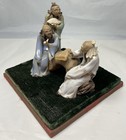 Chinese Mudmen Bonsai Glazed Figurines Mounted On Velvet Display Handmade 