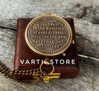 Vintage Antique Brass Pocket Compass Nautical Maritime Gift Compass With Box