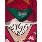 Ugly Christmas Sweater Co Santa Hairy Chest Hooded Knit Sweater Green Red Xl