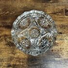 Vintage Large Lead Crystal Cut Clear Glass Cigar Cigarette Ashtray 8  Heavy