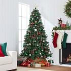 Artificial Christmas Tree  4 5ft Premium Unlit Realistic Spruce Holiday D  cor