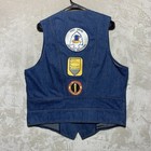 Vintage 70   s Lee Denim Vest Size 44r M l Patches Nra Cartridge Collectors Usa