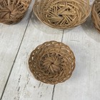 Vtg 11 Small Wicker Woven Wall Hanging Baskets Storage Serving Boho Art Design