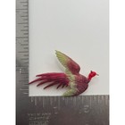 Vintage Pheasant Flying Bird Brooch Figural Multicolor Molded Plastic Pin