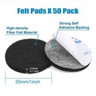Felt Pads 50 Pieces Furniture Pads Self Adhesive Round Feet Black