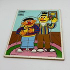 Vintage 1980s Playskool Sesame Street Wooden Puzzles Lot Ernie Bert Big Bird
