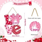 Valentine s Day Love Door Sign  Red   Pink Mouse Shaped Wooden Wreath Valentine 