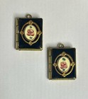 Vintage Black Enamel Lockets Enamel Book Lockets  2  Pcs Per Order
