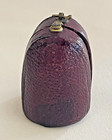 Antique Thimble Sewing Leather Case Holder Burgundy        