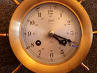August Schatz   Sohne Ships Bell Clock 8 Day 7 Jewels Works Nautical - With Key
