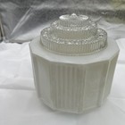 Vintage Art Deco Frosted White Clear Glass Skyscraper Ceiling Light Shade Globe