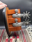 Intricate Vaquero Sterling Overlay Spurs With Custom Wall Display Handmade