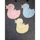 Nojo Vintage Pastel Duck Wall Hanging Set 3 Piece Nursery Decor Pink Blue Yellow