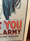 1968 Uncle Sam I Want You For U s  Army Cardboard Recruitment Poster 11   x14   