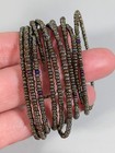 Bronze Tone Glass Round Beaded Memory Wire Wrap Bracelet