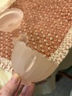 Vtg Westmoreland Pink Frosted Satin Glass Fairy Lamp Candle Holder 