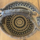 Handwoven  Straw Basket From Ghana -elephant Grass