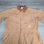 Vintage Carhartt Usa Quilt Lined Duck Canvas Coveralls Brown Workwear Mens Sz 40