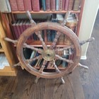 Vintage Maritime Nautical Boat Wooden Ship Marine 18 Wheel Brass Decor Gift Item