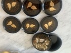 Vtg Otagiri Japan Birds floral Laquerware Coasters Complete Set Of 6 With Case