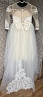 Ivory Embroidered Tulle Flower Girl First Communion Pageant Dress Size Y 7 8