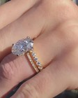 2 00 Ct Oval Real Moissanite Engagement Bridal Ring Set In 14k Solid Yellow Gold