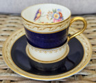 Aynsley Demitasse Teacup   Saucer Set Antique Vintage Hand Painted Butterfly