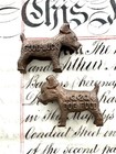 Vintage Metal Ideal Dog Food Advertising Good Luck Dog Charms  two 