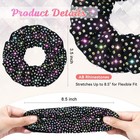 Ceelgon Glitter Black Rhinestone Scrunchies For Cheer Competition Sparkly Che   