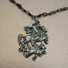 Vintage Italy 800 Silver Griffin Dragon Pendant 925 Chain