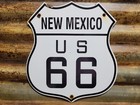 Vintage New Mexico Route 66 Porcelain Sign Us Highway Shield Road Roadway Marker