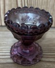 Purple Anthropologie Pedestal Trinket Dish Candle Holder Moon Stars Glass Purple