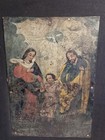 Antique 19th-century Mexican Oil-on-tin Retablo Holy Family  la Sagrada Familia 