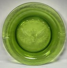 Vintage L  E  Smith Green Glass Heritage Ashtray Bald Eagle Stars 9 25    Heavy