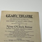 1931 Geary Theatre San Francisco Ca Nine O clock Revue Playbill Eddie Borden