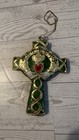Vtg Metal Irish Claddagh Celtic Cross Christmas Ornament  Ornate 4   