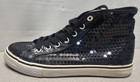 Balera Black Sequin Dance Hip Hop Sneakers Shoes Women Size 8 High Tops Athletic